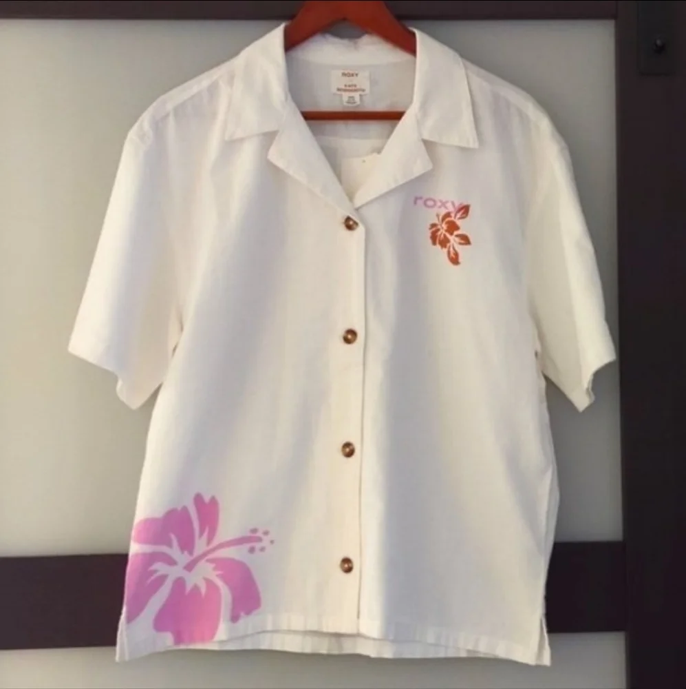 ROXY | Surf.Kind.Kate White Linen Short Sleeve Shirt - Picture 4 of 7